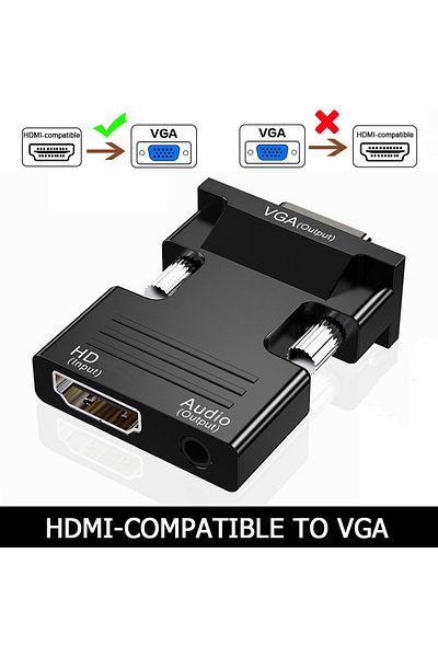 Choice Male to Female HDMI-compatible to VGA Adapter HD 1080P Audio Cable Converter For PC Laptop TV Box...