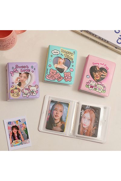 Choice 20sheets Original Heart Photocard Holder PVC Cartoon Album Love Hollow Out Album Card Storage Boo...