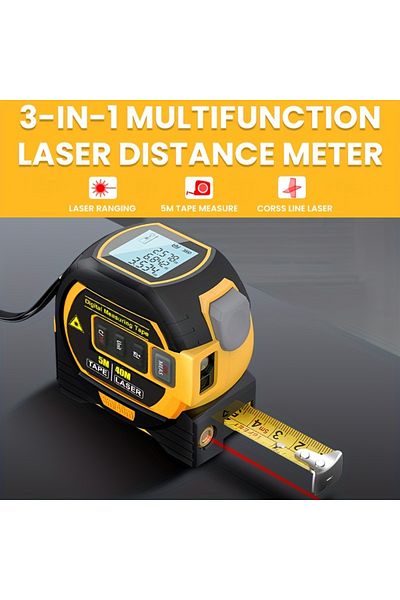 Choice 40m 1pc Laser Tape Measure 3 In 1 Digital Tape Measure High Precision Laser Rangefinder Steel Tape M