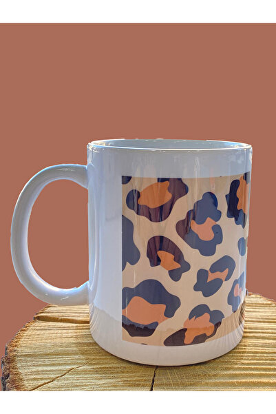 rakkun shop Leopard Pattern Printed Mouse Pad with Wrist Support + Mug Cup