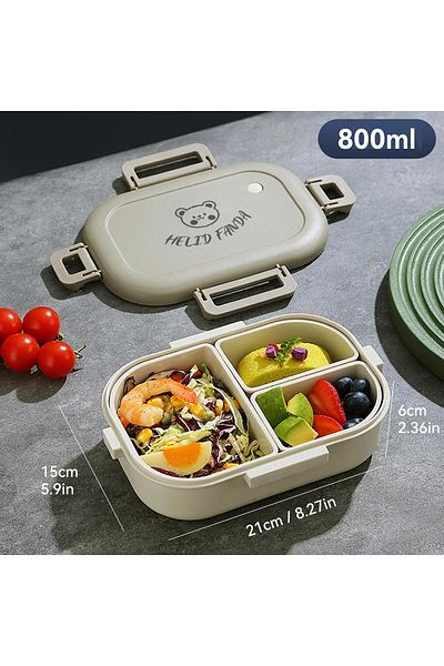 Choice Gery Worthbuy Portable Plastic Bento Lunch Box With 3 Removable Compartment Leak-proof Microwave Sal