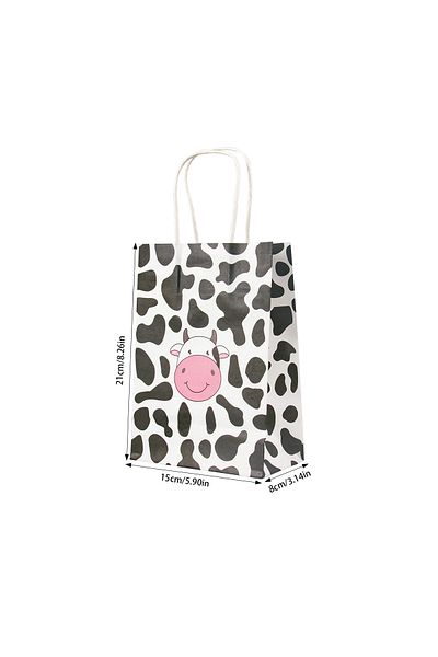 Choice Other 12pcs 12pcs Farm Theme Cute Cartoon Animal Paper Cow Gift Bags Paper Candy Biscuit Bag Tote Ba