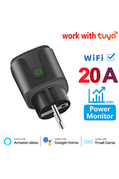Choice مقبس ذكي واي فاي للاتحاد الأوروبي مع منفذ تطبيق تويا 20 أمبير محول مراقبة الطاقة جهاز التحكم عن بعد اللاسلكي ...