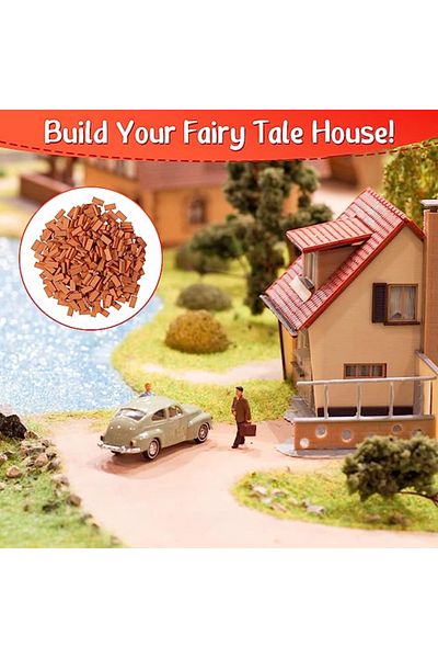 Choice 50 قطعة 1:16 نموذج الطوب الصغير الحقيقي، ملحقات المناظر الطبيعية المصغرة، الطوب المزيف DIY...