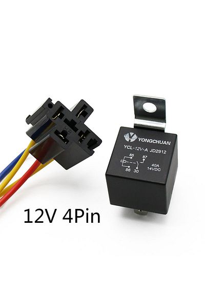 Choice Waterproof Automotive Relay 12V 24V 4pin 5pin 4P 5P 40A Car Relay With Black Red Copper Terminal ...