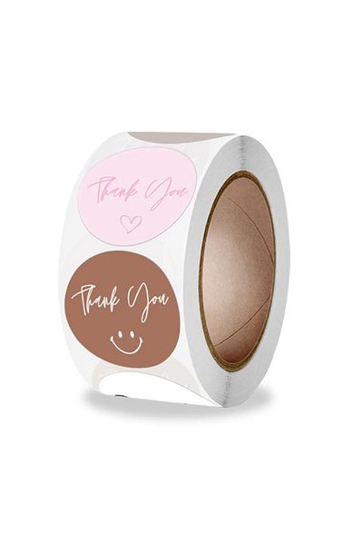 Choice A- 335 500pcs/roll Thank You Round Heart Stickers 2.5cm/1.0in Dly Decoration Label Perfect For Small