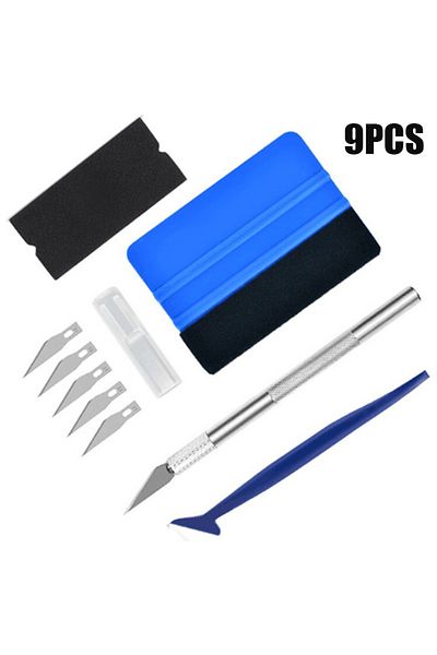 Choice 9pcs 9-piece Set Of Car Film Wrap Tool Large Square Color Film Scraper Wallpaper Pasting Squeegee Wi