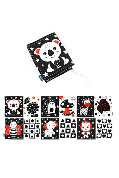 Choice كتاب كوالا للأطفال من القماش الناعم باللونين الأبيض والأسود، ألعاب حسي...