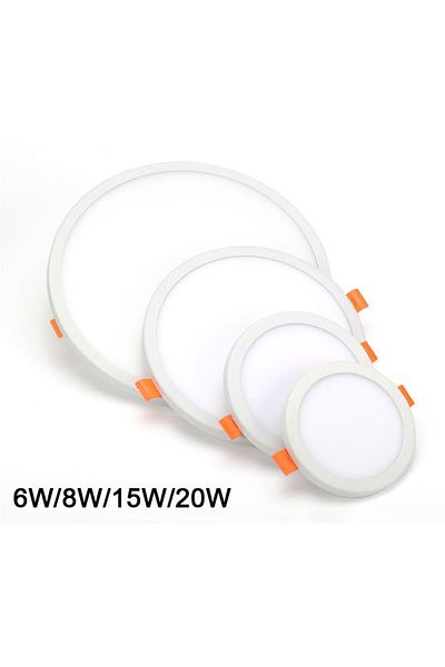 Choice 20w Round Cold White 6W 8W 15W 20W  LED SMD Downlights Driverless 110V-220V Panel Light 50mm to 210m