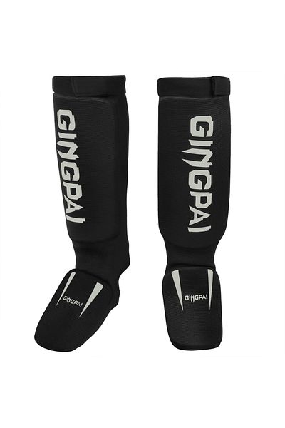 Choice L black grey Cotton Boxing shin guards MMA instep ankle protector foot protection TKD kickboxing pad