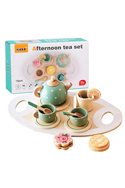 Choice 422479 مجموعة شاي بعد الظهر الخشبية لعبة تظاهرية لتعلم الطعام ولعب الأ...