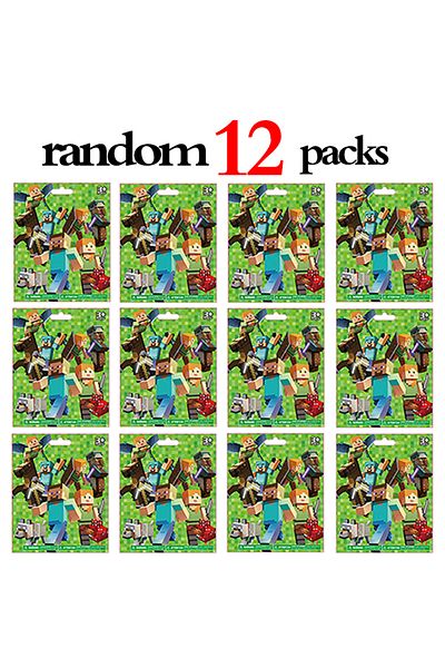 Choice Random 12 Packs 2-24pcs Anime Minecraft Figure Blind Box Action Figurine Doll Kits Collection Pvc Mo
