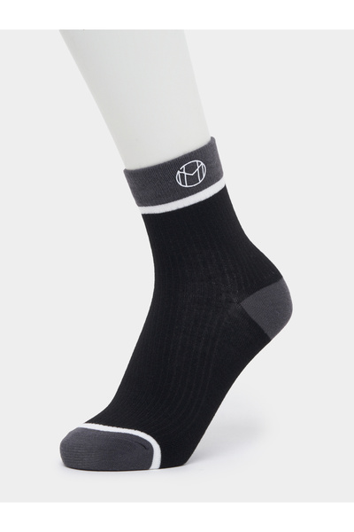 Styli Set of 5 - Contrast Cuff Detail Quarter Socks