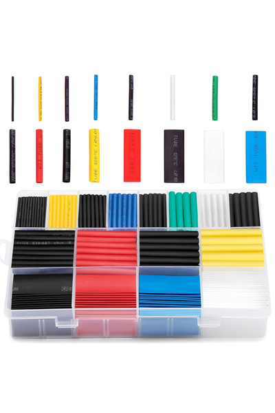 Choice 580 قطعة في صندوق 580/560 قطعة من مجموعة أنابيب الانكماش الحراري المصنوعة من مادة EVA في 6 ألوان و11 مقاسًا - مثالية للكهرباء