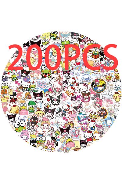 Choice 50/100/200pcs Kawaii My Melody Kuromi Hello Kitty Stickers for Kids Girl DIY Stationery Diary Cut...