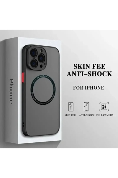 Choice جراب شحن لاسلكي مغناطيسي غير لامع من Jingjia باللون الأسود لهاتف Iphone 15 Promax