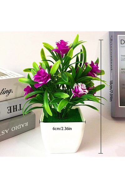 Choice 1pc Purple Rose 1pc Artificial Plants Bonsai Small Flowers Pot Fake Plant Potted Ornaments For Home