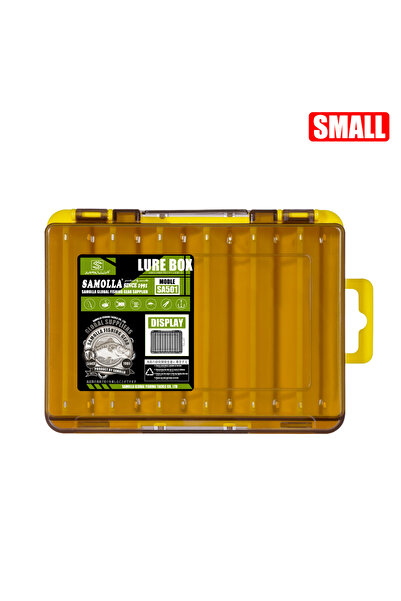 Choice صندوق أدوات صيد صغير ذو وجهين من سامولا باللون الأصفر - صيد مبسط مع أدوات متينة ومتعددة الاستخدامات أو