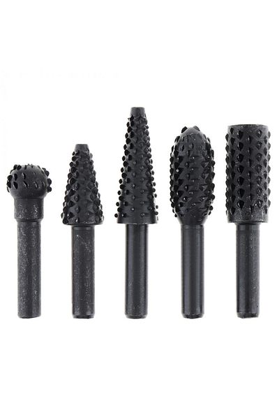 Choice 5pc Black 5pc Black Woodworking Wolf Tooth Stick Silver Rotary File Diy Grinding Accessories Set Ele