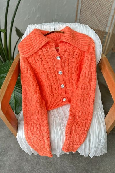 Poliyance Efru Orange Cardigan
