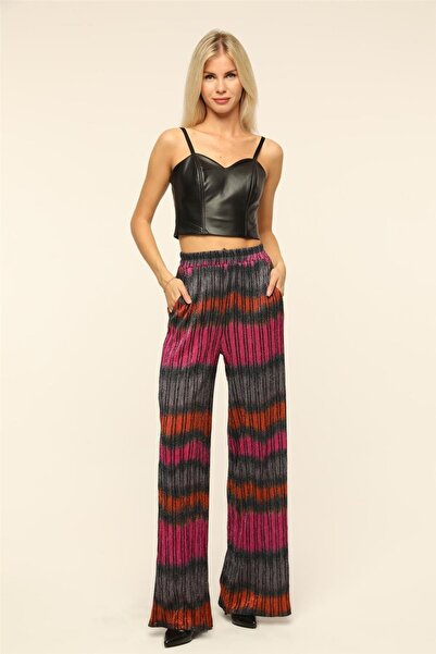 HomeStore Simli Çizgili Transparan Pantolon