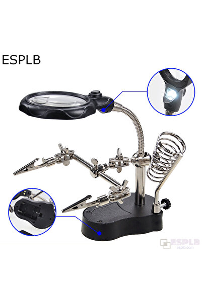 ESPLB 3.5X 12X حامل لحام مكواة لحام من جهة ثالثة مع مشبك لحام LED 2...