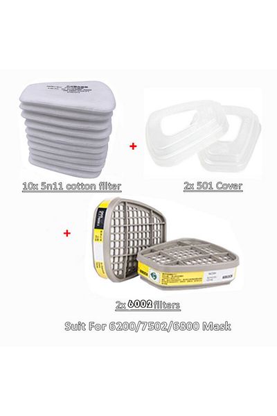 Choice 6002 Set 6001/6002/6004 Cartridge Box 5n11 Cotton Filters Set For 3m 6200/7502/6800 Dust Gas Masks C