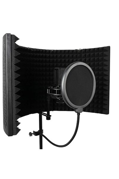 Choice Black G-mark 5 Panel Reflection Filters Professional Studio Recording Microphone Isolation Shield Su
