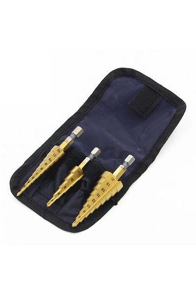 Choice Hexagonal handle titanium plated ladder drill tower drill bit set 3-12/4-12/4-20mm small three pi...
