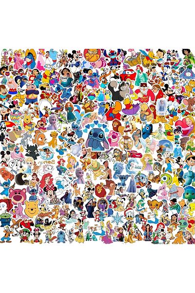 Choice 50/100/200/300Pcs Disney Mix Cartoon Cute Stitch Micky Princess Stickers Vinyl Laptop Luggage Ska...