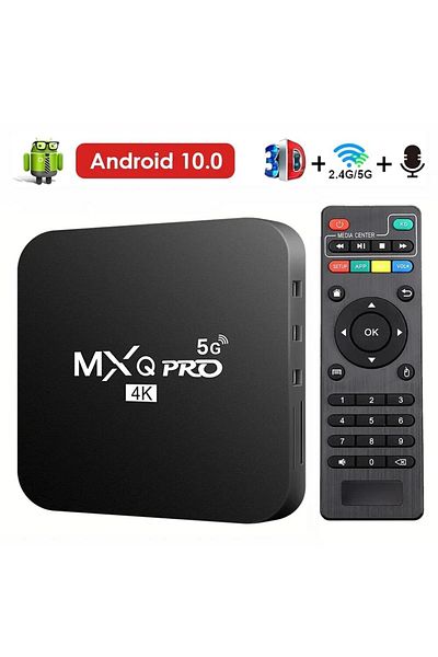 Choice صندوق تلفزيوني قياسي إنجليزي جديد Smart TV Box MXQ-PRO 4K HD Android 10.0 Smart TV Box 2.4/5G Dual-WIFI 3D