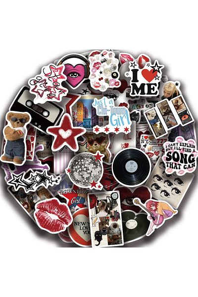 Choice 50pcs 50pcs Downtown Y2k Girls Stickers Aesthetic Motorcycle Phone Car Skateboard Laptop Sticker Dec