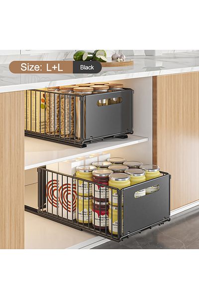 Choice 2pcs L Kitchen Storage Rack Pull Out Cabinet Organizer Slide Drawer Storage Tray Seasoning Bottle Sp