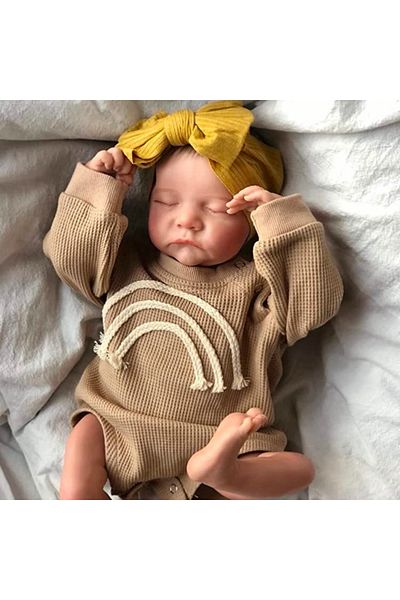 MRB 17inch Levi Reborn Baby Doll Already Painted Finished Sleeping Vinyl Newborn Baby 3D Skin Vis...