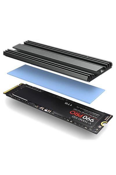 TEUCER 5mm Gray M.2 Ssd Heatsink M2 2280 Solid State Hard Disk Aluminum Heatsink Gasket With Thermal