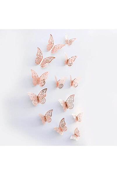 Choice 12 قطعة من زخارف الفراشات الورقية المجوفة ثلاثية الأبعاد المستوحاة من ...