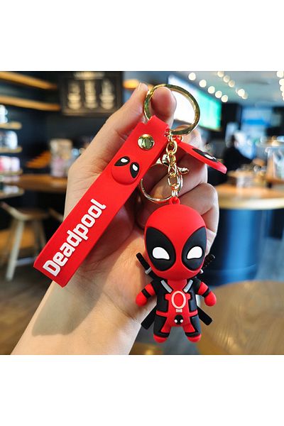 Choice Black Marvel Cute Doll Pendant Anime Figures Deadpool Q Version Fashion Backpack Keychain Couple Bag