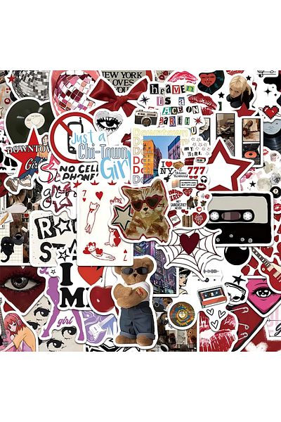 Choice 50pcs 10/30/50pcs Cool Downtown Y2k Girls Stickers Trend Cartoon Decals Decoration Diy Skateboard La