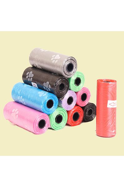 Choice Random Color 6rolls Biodegradable Pet Dog Poop Bags With Printing Outdoor Cleaning Poop Bag Pets Sup