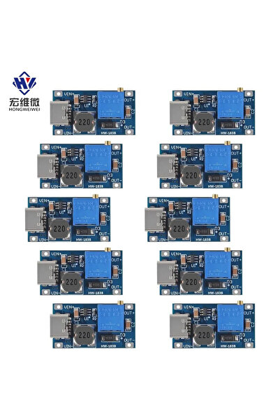 Choice Hw-183b 10 قطع 10 قطع Mt3608 وحدة رفع الجهد القابلة للتعديل ومنظم الجهد وموصل Micro USB Type-c 2 فولت -24 فولت
