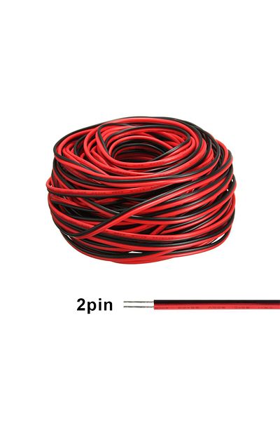 Choice 20m 22 Awg 20 Meters 2pin Electrical Wire Tinned Copper Pvc Insulated Red Black Cable For Single Col