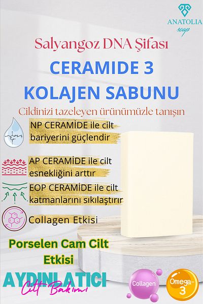 Anatolia Soap Collagen Soap - Collagen Ceramide, Firming Skin Barrier, Night Face with Snail Dna