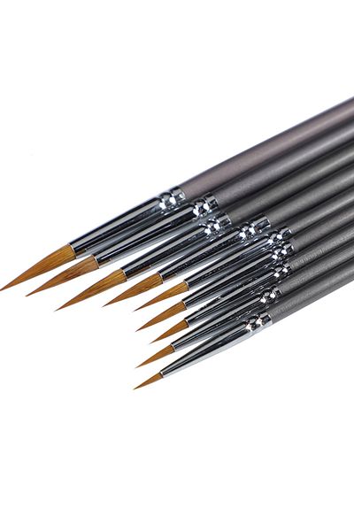 Choice 9 Pcs 9 Pcs Weasel Hair Line Book Brush Painting Watercolor Gouache Oil Painting Hook Line Pen Durab