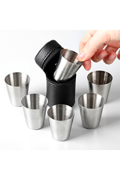 Choice Six cups 70ml 4/6Pcs set Outdoor Practical Travel Stainless Steel Cups Mini Set Glasses For Whisky W