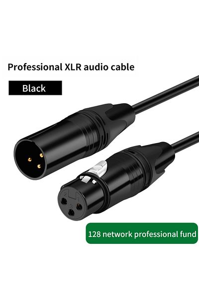OIMG كابل XLR ذكر إلى XLR أنثى أسود بطول 5 أمتار لتمديد خط التسجيل الاحترافي مع خلاط XLR متوازن S