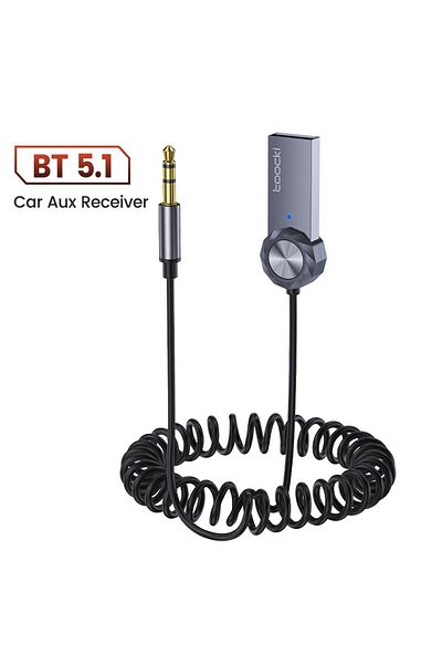 Choice محول بلوتوث 5.1 Toocki Bluetooth 5.1 Aux Dongle USB إلى مقبس 3.5 مم لاسلكي للسيارة Bluetooth Record