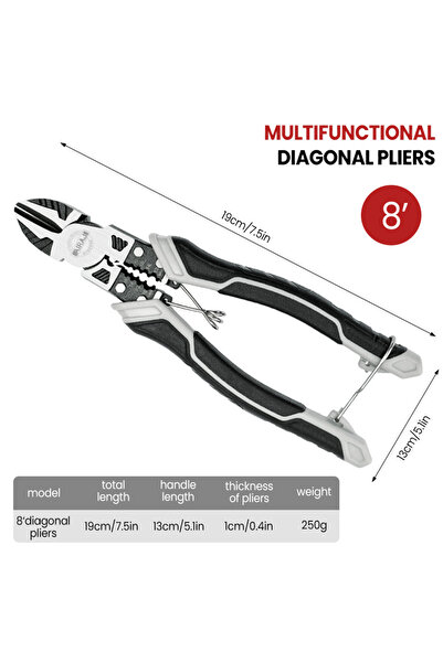 Choice 1208 AIRAJ كماشة قطرية عالمية متعددة الوظائف، قواطع أسلاك، كهربائي محترف