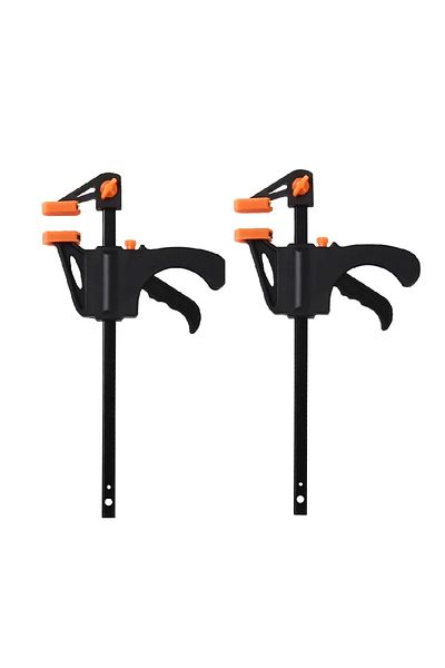 Choice 2 Pcs F-type Woodworking Jig Quick Clamp Carpenter's Ratchet Release Diy Hand Tools 4-inch Bar Small