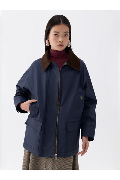 Nocturne Shirt Collar Garnished Coat