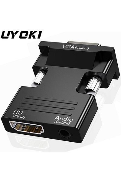 Choice Male to Female HDMI-compatible to VGA Adapter HD 1080P Audio Cable Converter For PC Laptop TV Box...